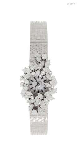 Movado, montre-bracelet en or gris 750 sertie de diamants, a...