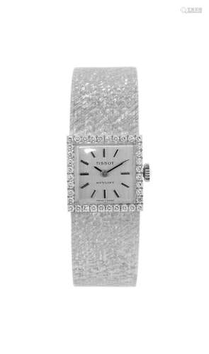 Tissot, Stylist, montre-bracelet en or gris 750 sertie de di...