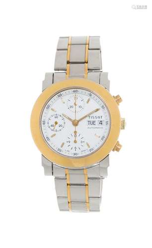 Tissot, montre-bracelet chronographe en acier bicoloreMouvem...