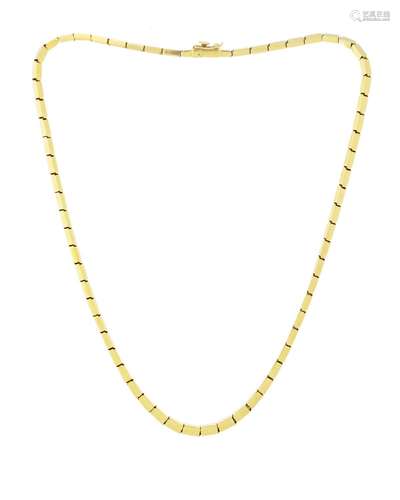 Collier or 750 en chute à maille briques, long. 42.5 cm, 21g