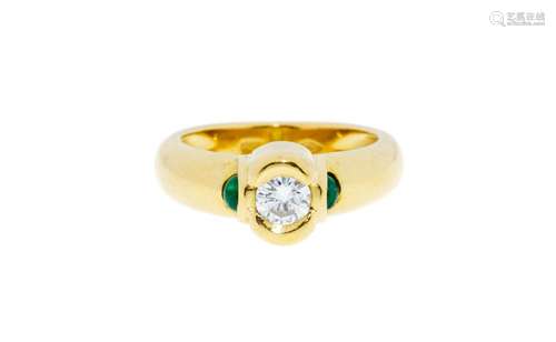 Bague or 750 sertie d’un diamant taille brillant (env. 0.25 ...