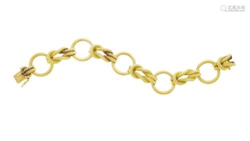 Hermès, bracelet or 750 à décor de nœuds d`Héraclès effet co...