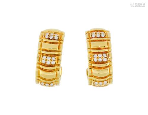 Piaget, Tanagra, paire de clips d`oreilles or 750 sertie de ...