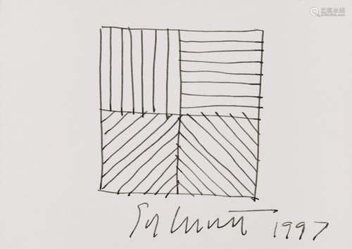 Sol LeWitt o.T. 1997. Schwarze Tinte auf Velin. 10,3 x 14,7 ...