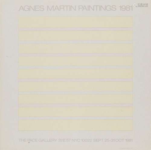 Agnes Martin o.T. 1981. Farboffsetlithographie auf Reispapie...