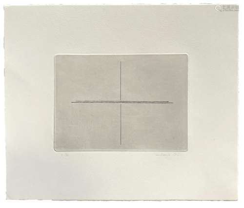 Fred Sandback o.T. 1975. Radierung auf Velin. 14,6 x 19,4 cm...