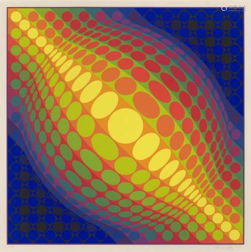 Victor Vasarely o.T. Aus der Mappe Engimes (1974). Farbserig...