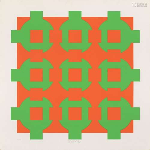 Victor Vasarely Procion D. 1967. Farbserigraphie auf Velinka...