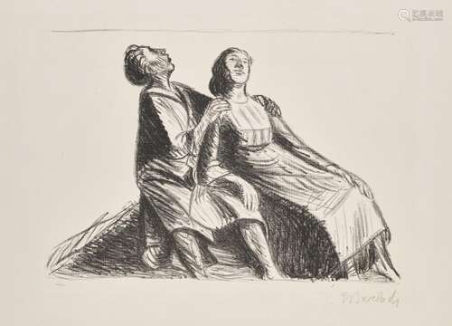 Ernst Barlach Liebespaar. Um 1916/17. Lithographie auf Van G...