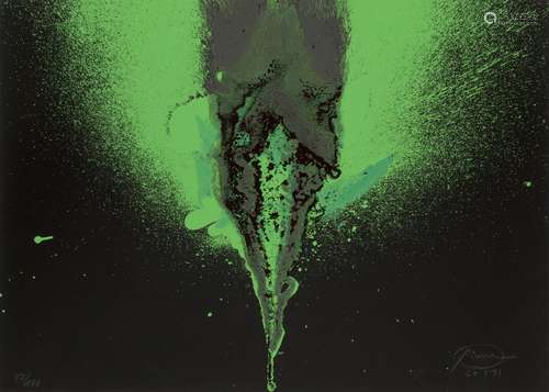 Otto Piene o.T. (Elmsfeuer). 1965/71. Farbserigraphie auf Ve...