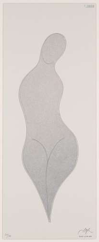 Hans Arp femme. 1970. Mischtechnik aus Farbserigraphie und C...