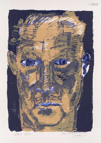 Rainer Fetting Selbst. 2001. Farbserigraphie auf Velin. 83 x...