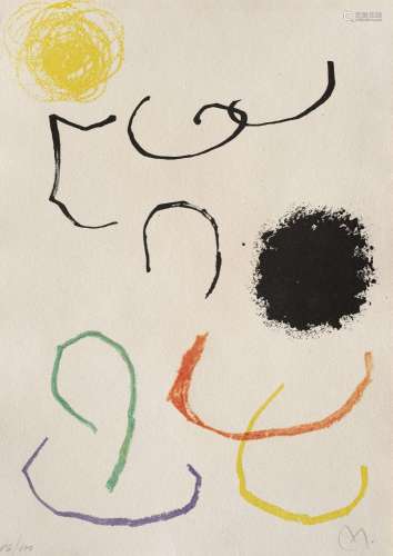 Joan Miró o.T. (Blatt IX aus: Obra Inedita Recent). 1964. Fa...