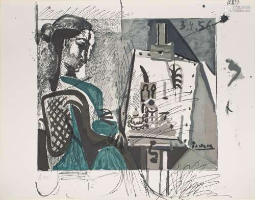 nach Pablo Picasso Femme dans l'atelier. 1956/ 1979. Farblit...