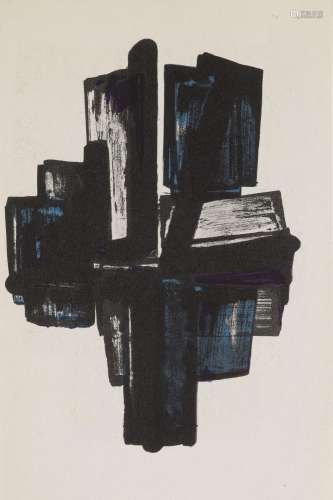 Pierre Soulages o.T. Farblithographie auf Velin. 14 x 10,5 c...
