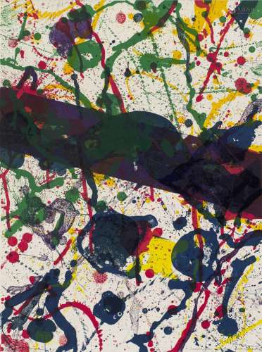 Sam Francis o.T. aus: Poems dans le ciel. 1986. Farblithogra...