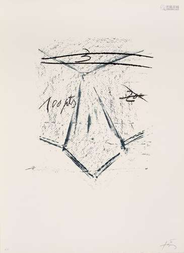 Antoni Tàpies Llambrec 12. 1975. Farblithographie auf cremef...