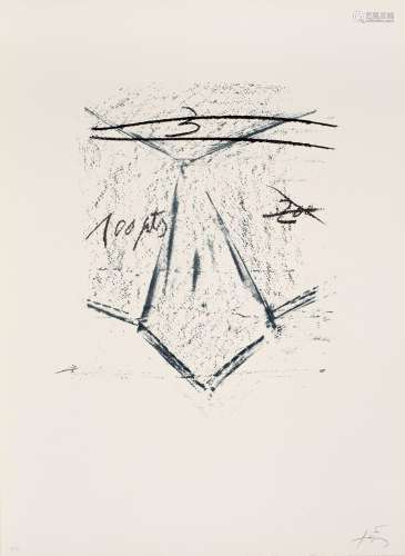 Antoni Tàpies Llambrec 12. 1975. Farblithographie auf cremef...