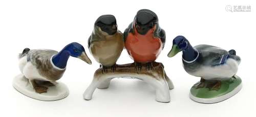 Drei Vogelskulpturen/-gruppen, Rosenthal.