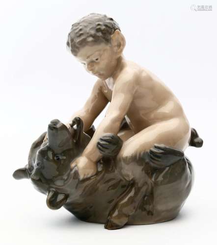 Skulptur "Faun mit Bär spielend", Royal Copenhagen...