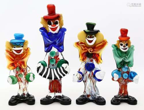 Vier Skulpturen "Clowns".