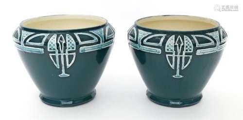 Paar Jugendstil-Cachepots.