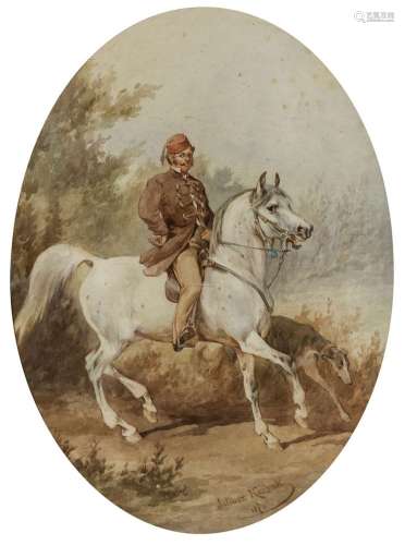 Juliusz (Juliusz Fortunat) Kossak - Equestrian portrait with...