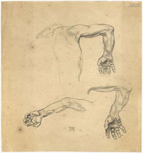 Franz von Stuck - Arm studies (study on the ``Crucifixion``)