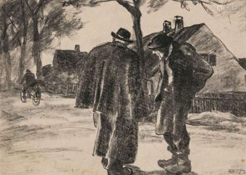 Eduard Thöny - Two old peasants on the village street
