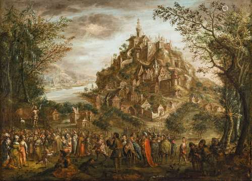 Joos de Momper (follower of) -  Landscape with the sermon of...