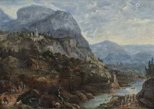 Herman Saftleven (circle of)  - Mountainous river landscape ...