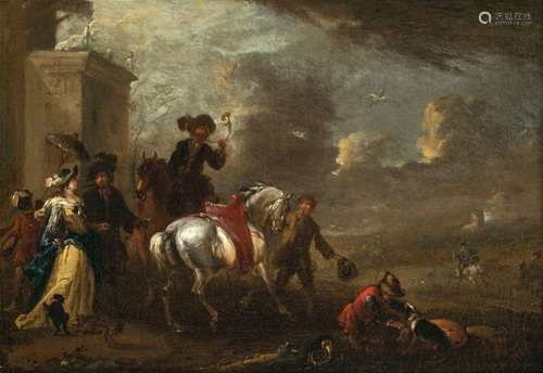 Philips Wouwerman, circle of - Courtly hunting party