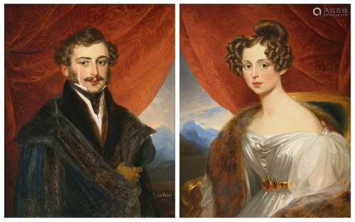 Johann Nepomuk Ender - Portraits of a gentleman and a lady