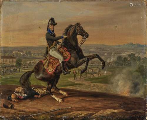 Albrecht Adam - Portrait of an Austrian officer on horseback