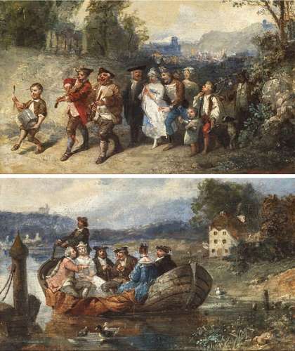 Francois Louis Lanfant (L. de Metz) - Wedding company in a b...