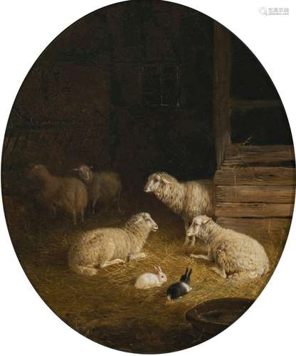 Carl Jutz, the Elder - In the sheepfold