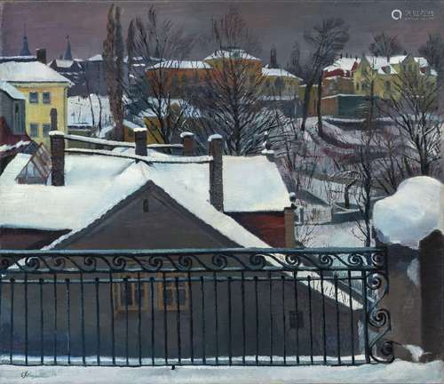 Conrad Felixmüller - Melting snow (view from the veranda), B...