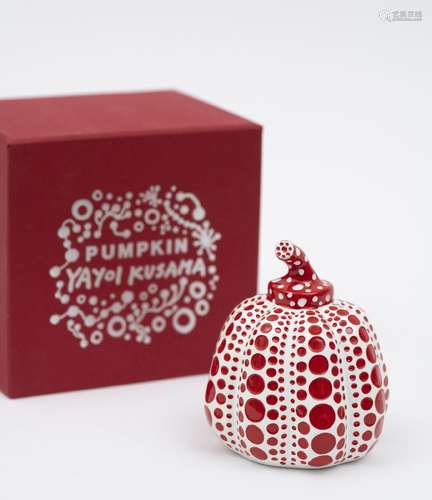 YAYOI KUSAMA ( AFTER) - Pumpkin Red, 2015, Dimensions 10x8Cm