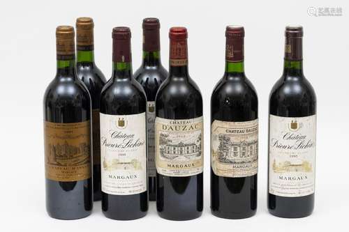 MARGAUX - 7 bouteilles : 1 CHÂTEAU DAUZAC 1993 5e GC Margaux...