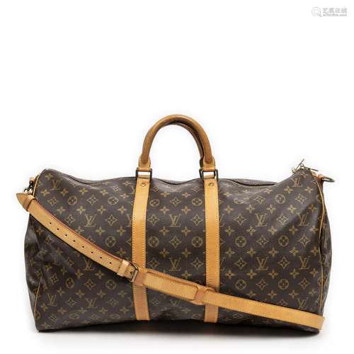 LOUIS VUITTON - Sac Keepall 55 bandoulière en toile monogram...