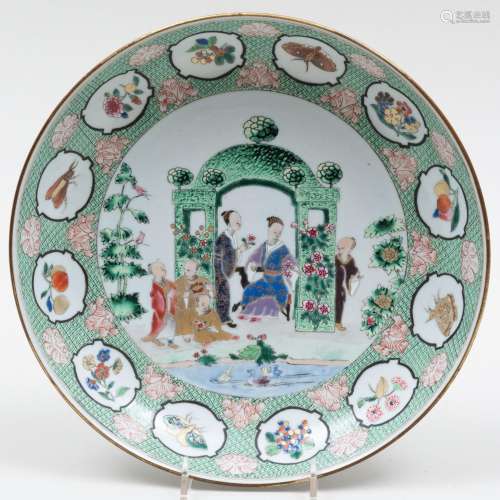 Chinese Export Famille Rose Porcelain `Pronk Arbor` Dish