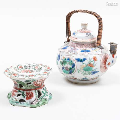 Small Chinese Famille Verte Porcelain Teapot and Cover with ...