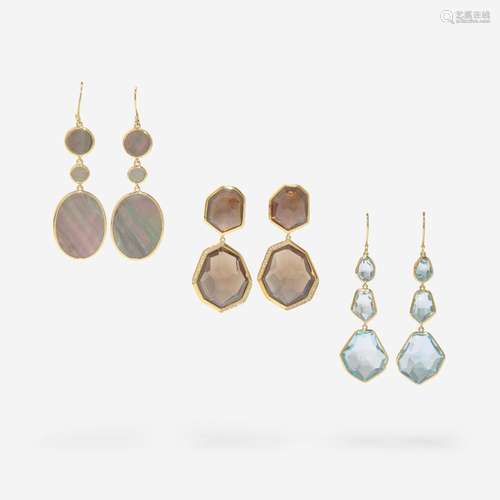 Collection of Three Sets of Ippolita Gemstone Earrings