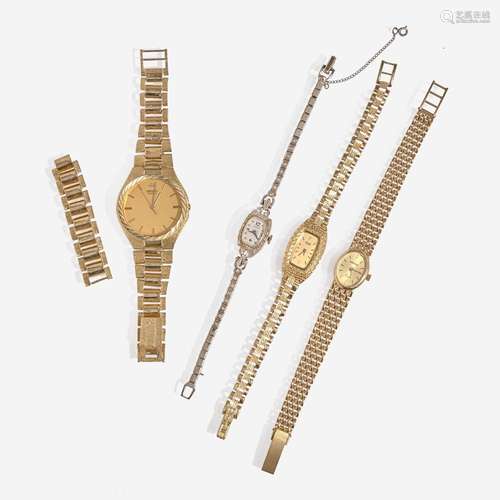 A Collection of Gold Watches