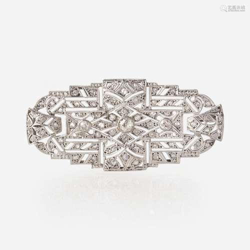 An Art Deco Platinum and Diamond Brooch