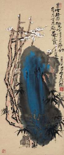 WU YEFU (1926-1991) Blue Rock, White Blossom