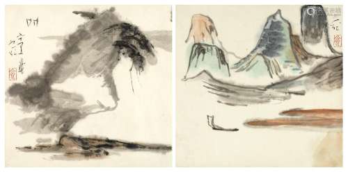XIE ZHIGUANG (1900-1976) Two Landscape Paintings (2)