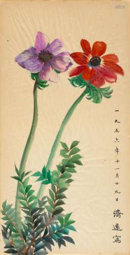WANG JIYUAN (1893-1975)  Poppies, 1956