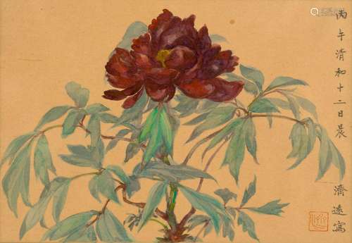 WANG JIYUAN (WANG CHI-YUAN, 1893-1975)  Black Peony, 1966