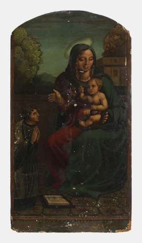 Ecole espagnole du XVIe s<br />
Vierge à l'Enfant avec un do...